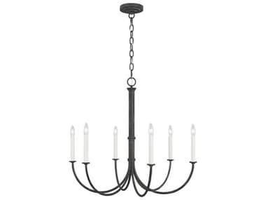 Visual Comfort Studio Champlain 31" Wide 6-Light Iron Oxide Black Candelabra Chandelier VCSCC1146IO