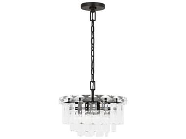 Visual Comfort Studio Arden 16" Wide 4-Light Aged Iron Black Tiered Chandelier VCSCC1254AI