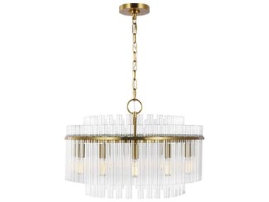 Visual Comfort Studio Beckett 24" Wide 12-Light Burnished Brass Drum Chandelier VCSCC12812BBS