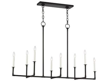 Visual Comfort Studio Bayview 48" Wide 8-Light Aged Iron Black Island Pendant VCSCC1368AI