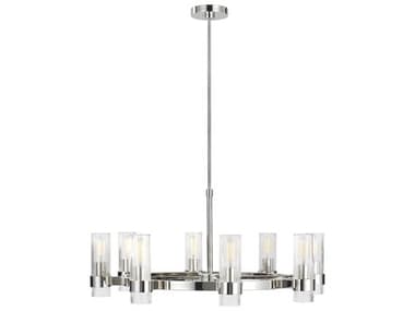 Visual Comfort Studio Geneva 8-Light Polished Nickel Cylinder Chandelier VCSCC1378PN