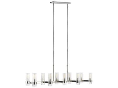 Visual Comfort Studio Geneva 10-Light Polished Nickel Cylinder Island Pendant VCSCC13810PN