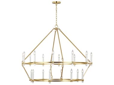 Visual Comfort Studio Marston 45" Wide 20-Light Burnished Brass Tiered Chandelier VCSCC14420BBS