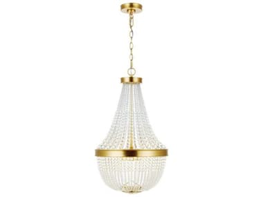 Visual Comfort Studio Summerhill 16" Wide 6-Light Burnished Brass Empire Chandelier VCSCC1476BBS