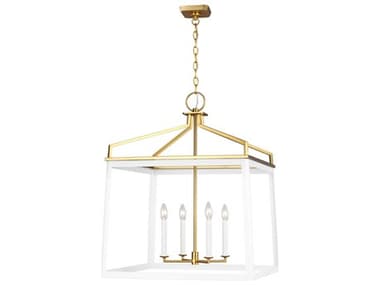 Visual Comfort Studio Carlow 24" Wide 4-Light Matte White Lantern Chandelier VCSCC1544MWTBBS