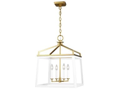 Visual Comfort Studio Carlow 18" Wide 4-Light Matte White Lantern Chandelier VCSCC1554MWTBBS