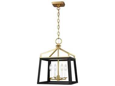 Visual Comfort Studio Carlow 13" Wide 4-Light Midnight Black Lantern Chandelier VCSCC1564MBKBBS