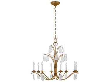 Visual Comfort Studio Shannon 32" Wide 8-Light Antique Gild Gold Traditional Candelabra Chandelier VCSCC1608ADB