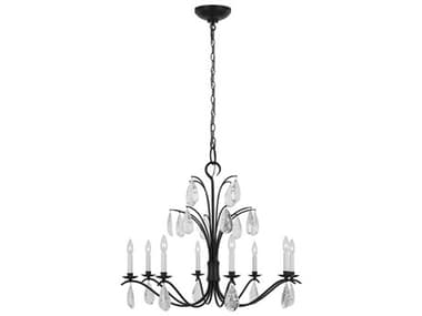 Visual Comfort Studio Shannon 32" Wide 8-Light Aged Iron Black Traditional Candelabra Chandelier VCSCC1608AI