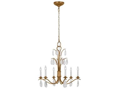 Visual Comfort Studio Shannon 26" Wide 6-Light Antique Gild Gold Traditional Candelabra Chandelier VCSCC1616ADB