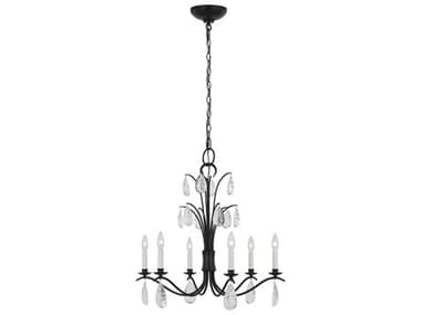 Visual Comfort Studio Shannon 26" Wide 6-Light Aged Iron Black Traditional Candelabra Chandelier VCSCC1616AI