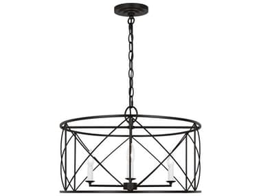 Visual Comfort Studio Beatrix 22" Wide 4-Light Aged Iron Black Candelabra Chandelier VCSCC1634AI