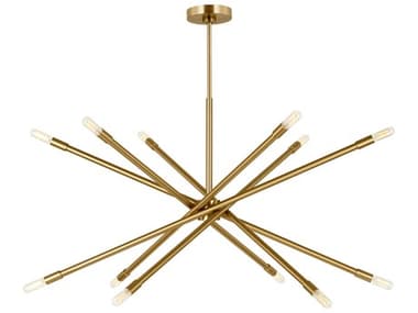 Visual Comfort Studio Eastyn 36" Wide 12-Light Burnished Brass Sputnik Chandelier VCSCC16512BBS