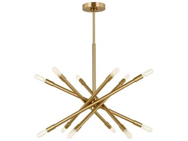 Visual Comfort Studio Eastyn 12-Light Burnished Brass Sputnik Chandelier VCSCC16712BBS