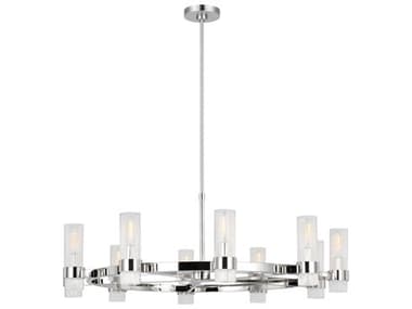 Visual Comfort Studio Geneva 42" Wide 8-Light Polished Nickel Cylinder Chandelier VCSCC16810PN