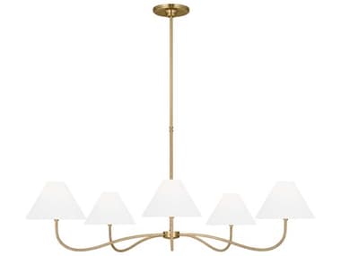 Visual Comfort Studio Laguna 5-Light Burnished Brass Empire Chandelier VCSCC1695BBS