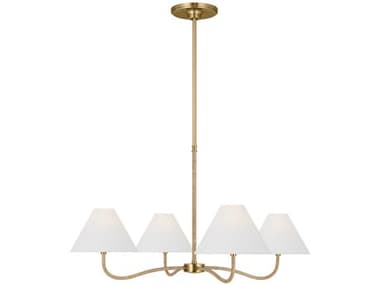 Visual Comfort Studio Laguna 4-Light Burnished Brass Empire Chandelier VCSCC1704BBS