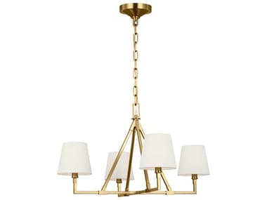 Visual Comfort Studio Perth 4-Light Burnished Brass Chandelier VCSCC1744BBS