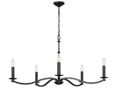 Visual Comfort Studio Wellen 5-Light Aged Iron Black Candelabra Chandelier VCSCC1755AI