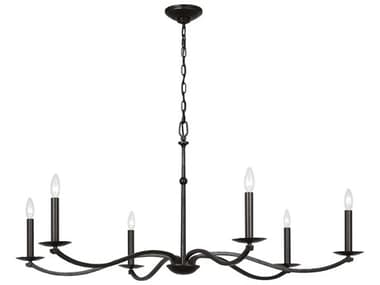 Visual Comfort Studio Wellen 6-Light Aged Iron Black Candelabra Chandelier VCSCC1766AI