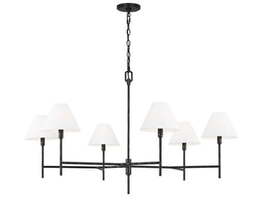 Visual Comfort Studio Ridgewood 6-Light Aged Iron Black Candelabra Chandelier VCSCC1786AI