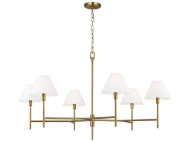 Visual Comfort Studio Ridgewood 6-Light Burnished Brass Candelabra Chandelier VCSCC1786BBS