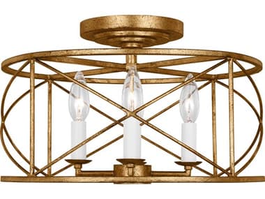 Visual Comfort Studio Beatrix 4-Light Antique Gild Gold Semi Flush Mount VCSCF1134ADB