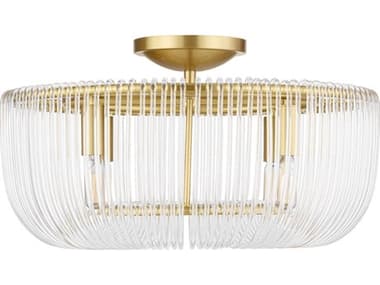 Visual Comfort Studio Pierce 4-Light Burnished Brass Semi Flush Mount VCSCF1144BBS