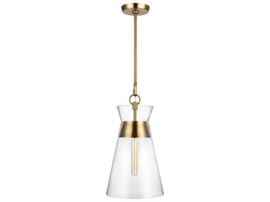 Visual Comfort Studio Atlantic 10" 1-Light Burnished Brass Mini Pendant VCSCP1021BBS