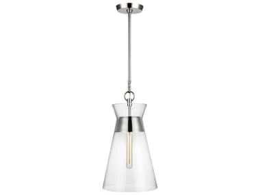 Visual Comfort Studio Atlantic 10" 1-Light Polished Nickel Mini Pendant VCSCP1021PN