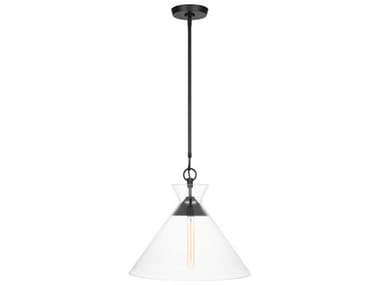 Visual Comfort Studio Atlantic 1-Light Aged Iron Black Pendant VCSCP1031AI