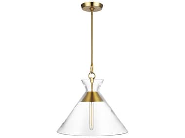 Visual Comfort Studio Atlantic 18" 1-Light Burnished Brass Pendant VCSCP1031BBS