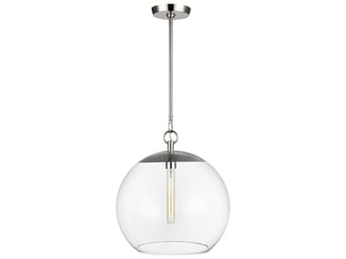 Visual Comfort Studio Atlantic 16" 1-Light Polished Nickel Globe Pendant VCSCP1041PN