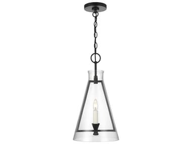 Visual Comfort Studio Keystone 1-Light Aged Iron Black Mini Pendant VCSCP1081AI