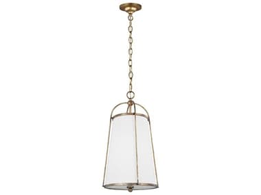 Visual Comfort Studio Stonington 13" 1-Light Antique Gild Gold Cylinder Pendant VCSCP1101ADB