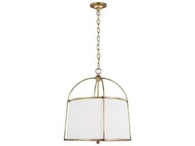 Visual Comfort Studio Stonington 2-Light Antique Gild Gold Drum Pendant VCSCP1112ADB