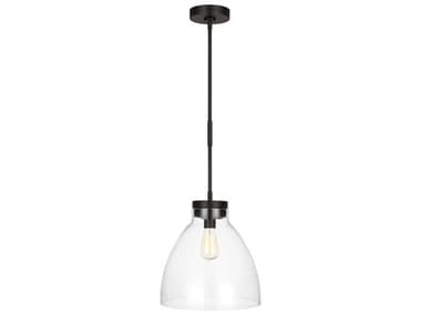 Visual Comfort Studio Garrett 1-Light Aged Iron Black Pendant VCSCP1121AI