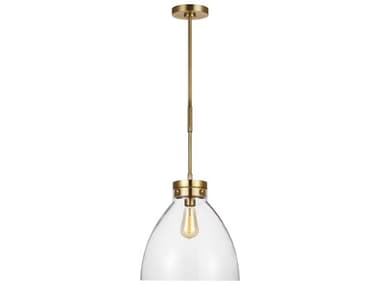 Visual Comfort Studio Garrett 14" 1-Light Burnished Brass Dome Pendant VCSCP1121BBS