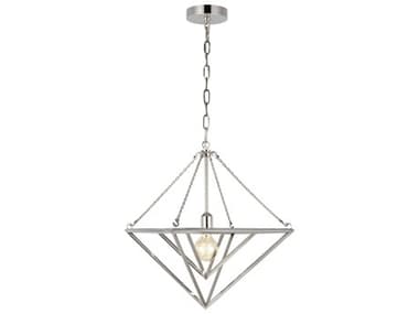 Visual Comfort Studio Carat 16" 1-Light Polished Nickel Geometric Pendant VCSCP1131PN