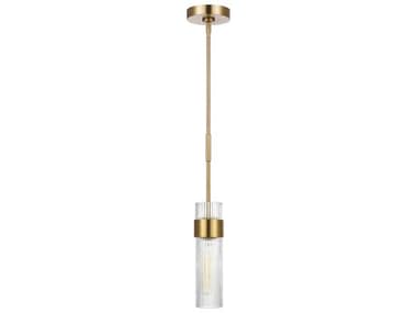 Visual Comfort Studio Geneva 1-Light Burnished Brass Cylinder Mini Pendant VCSCP1161BBS