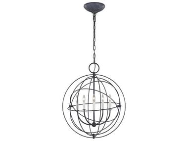 Visual Comfort Studio Bayberry 24" Wide 5-Light Weathered Galvanized Black Candelabra Globe Chandelier VCSCP1255WGV