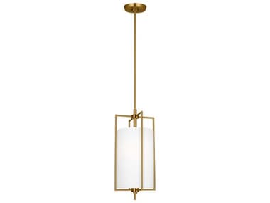 Visual Comfort Studio Perno 9" 1-Light Burnished Brass Cylinder Mini Pendant VCSCP1401BBS