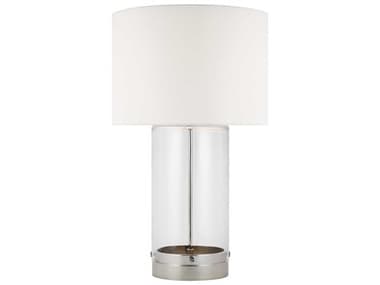 Visual Comfort Studio Garrett Polished Nickel White Linen Fabric Buffet Lamp VCSCT1001PN1