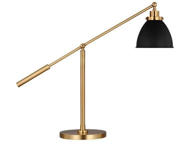 Visual Comfort Studio Wellfleet Midnight Black Burnished Brass Steel Desk Lamp VCSCT1101MBKBBS1