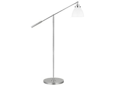 Visual Comfort Studio Wellfleet Matte White Polished Nickel Steel Floor Lamp VCSCT1131MWTPN1