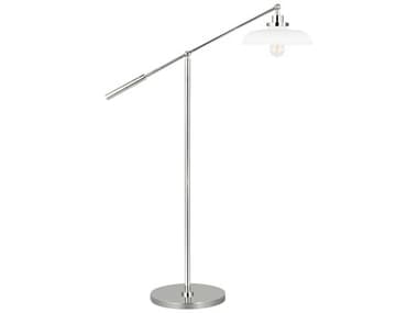 Visual Comfort Studio Wellfleet Matte White Polished Nickel Steel Floor Lamp VCSCT1141MWTPN1