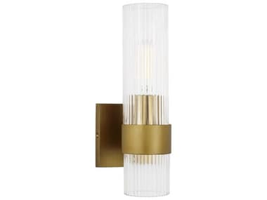 Visual Comfort Studio Geneva 1-Light Burnished Brass Wall Sconce VCSCV1021BBS