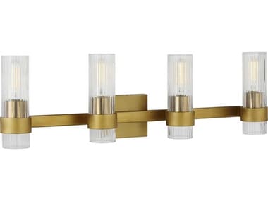 Visual Comfort Studio Geneva 30" Wide 4-Light Burnished Brass Vanity Light VCSCV1024BBS