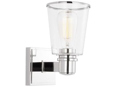 Visual Comfort Studio Alessa 9" Tall 1-Light Polished Nickel Wall Sconce VCSCV1031PN