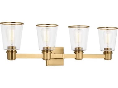 Visual Comfort Studio Alessa 30" Wide 4-Light Burnished Brass Vanity Light VCSCV1034BBS